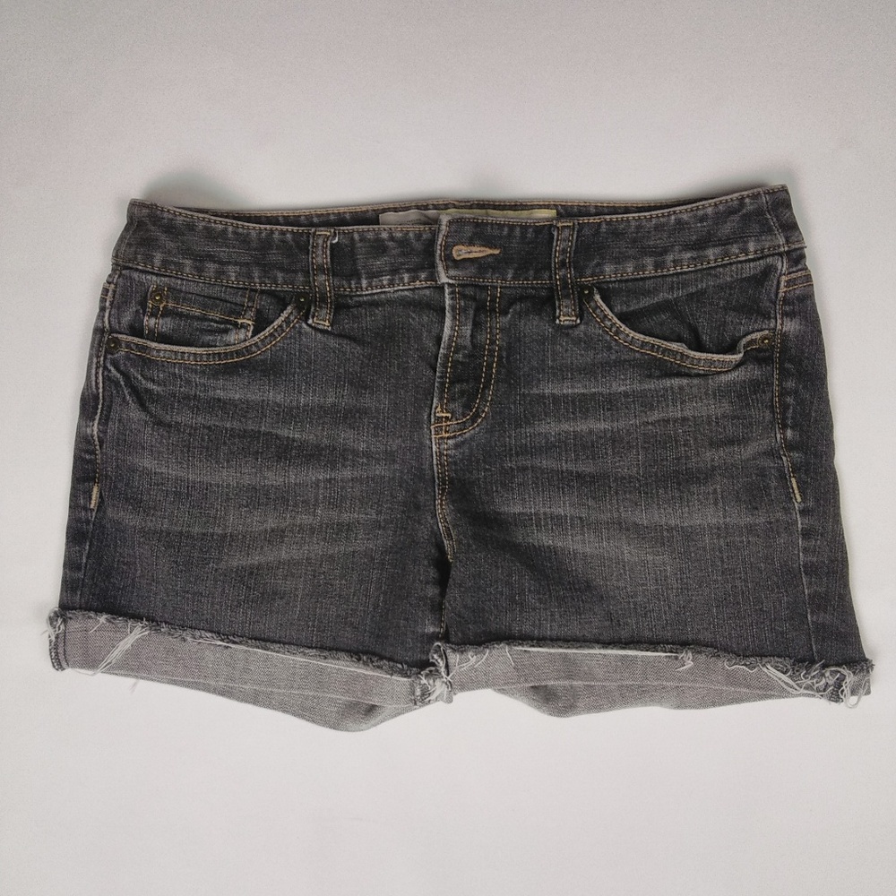 LOFT Slim Boot Black Wash Shorts Size 6 - Picture 2 of 6